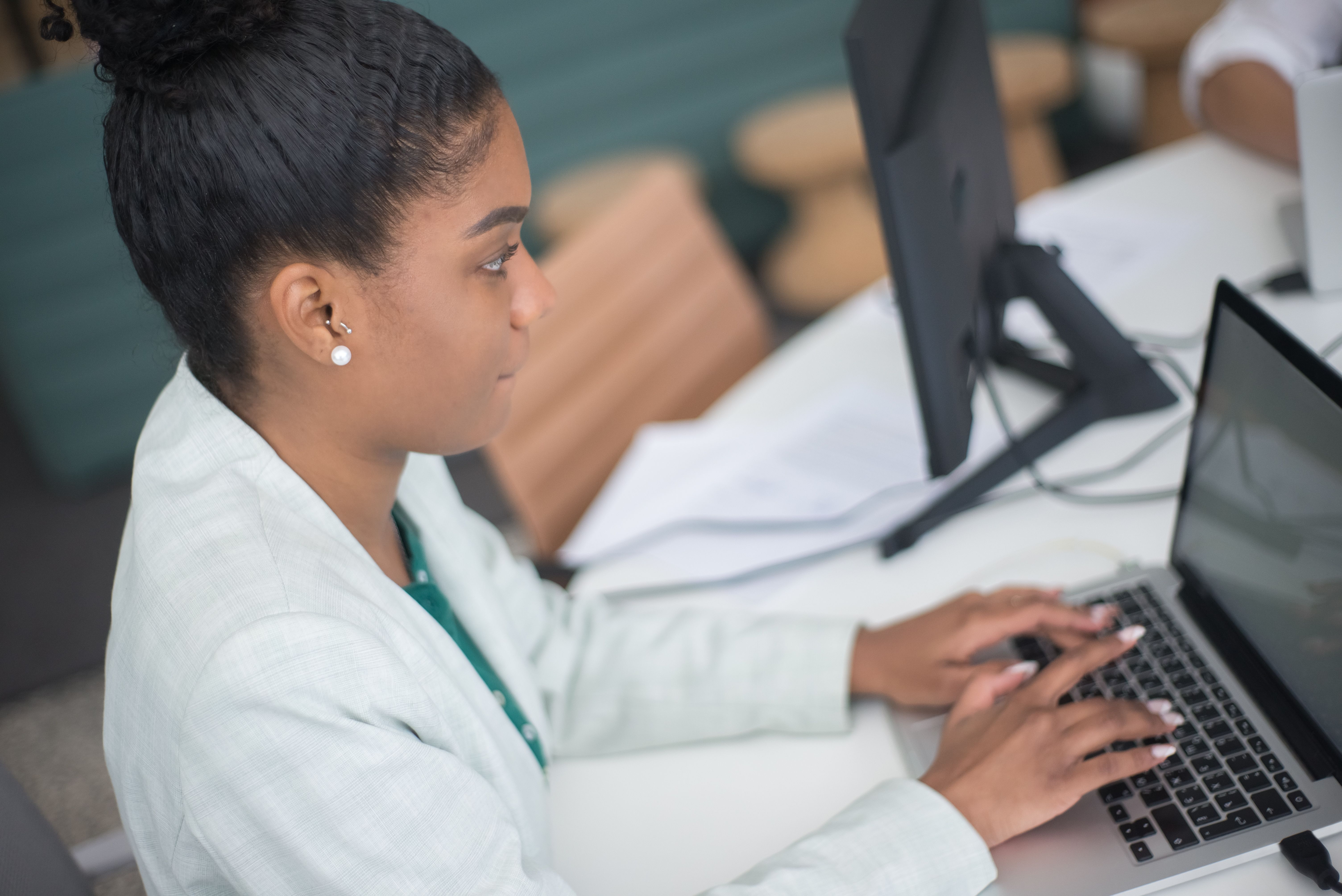 Woman pursuing education and professional development